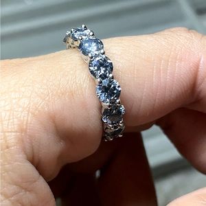 Certified, 7.5CT TW Grey Moissanite Diamond Eternity ring